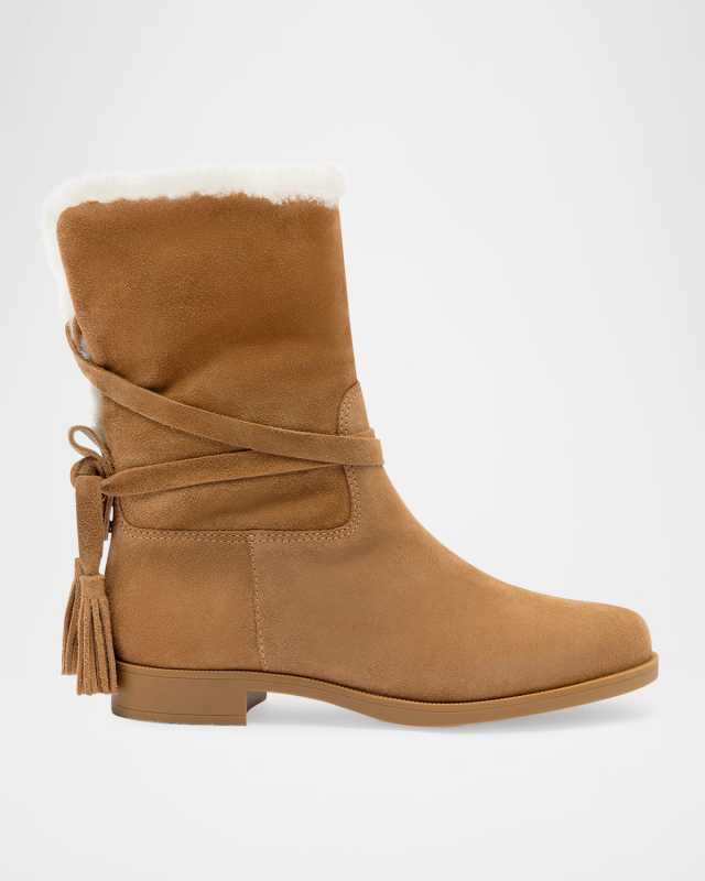 Verbier Suede & Shearling Ankle Booties